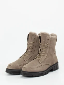 – Stiefelette aus Veloursleder taupe-Solidus Sale