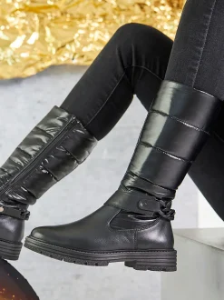 – Winterstiefel aus Kalbleder und Nylon-Solidus Sale