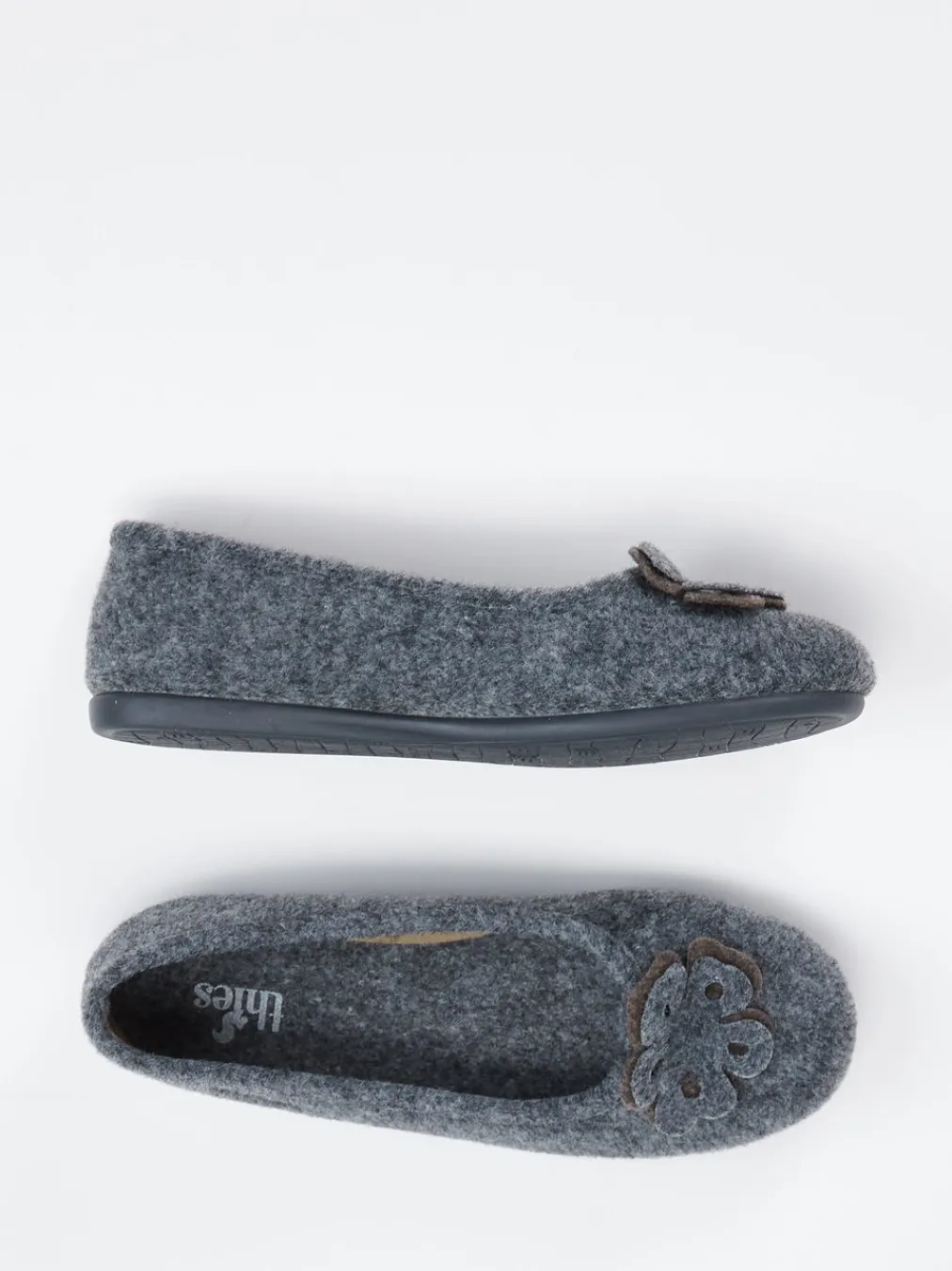 – Ballerina-Hausschuh aus Wollfilz anthrazit-Thies Outlet