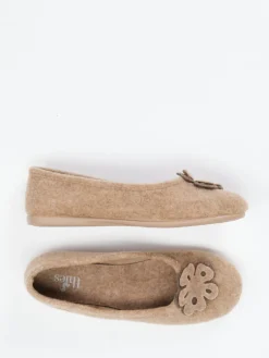 – Ballerina-Hausschuh aus Wollfilz beige-Thies Outlet