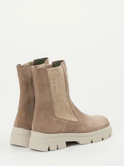 – Chelsea Boots aus Veloursleder in Taupe-Think Online