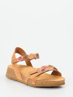 – Komfortsandalen aus Veloursleder hell-Think New