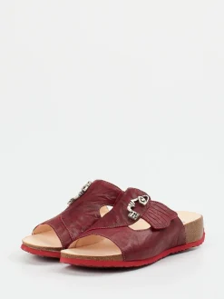 – Pantolette aus Ziegenleder in Wein-Think Discount