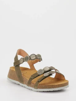– Sandalen aus Ziegenleder in Oliv-Think Clearance