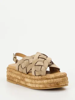 – Keilsandalette aus Flechtleder in Sandbeige-Tod's Hot
