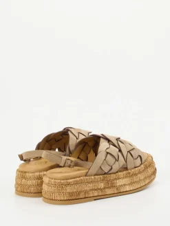 – Keilsandalette aus Flechtleder in Sandbeige-Tod's Hot
