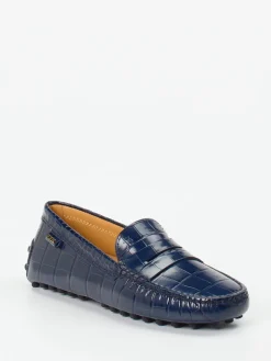 – Loafer aus geprägtem Leder Dunkel-Tod's