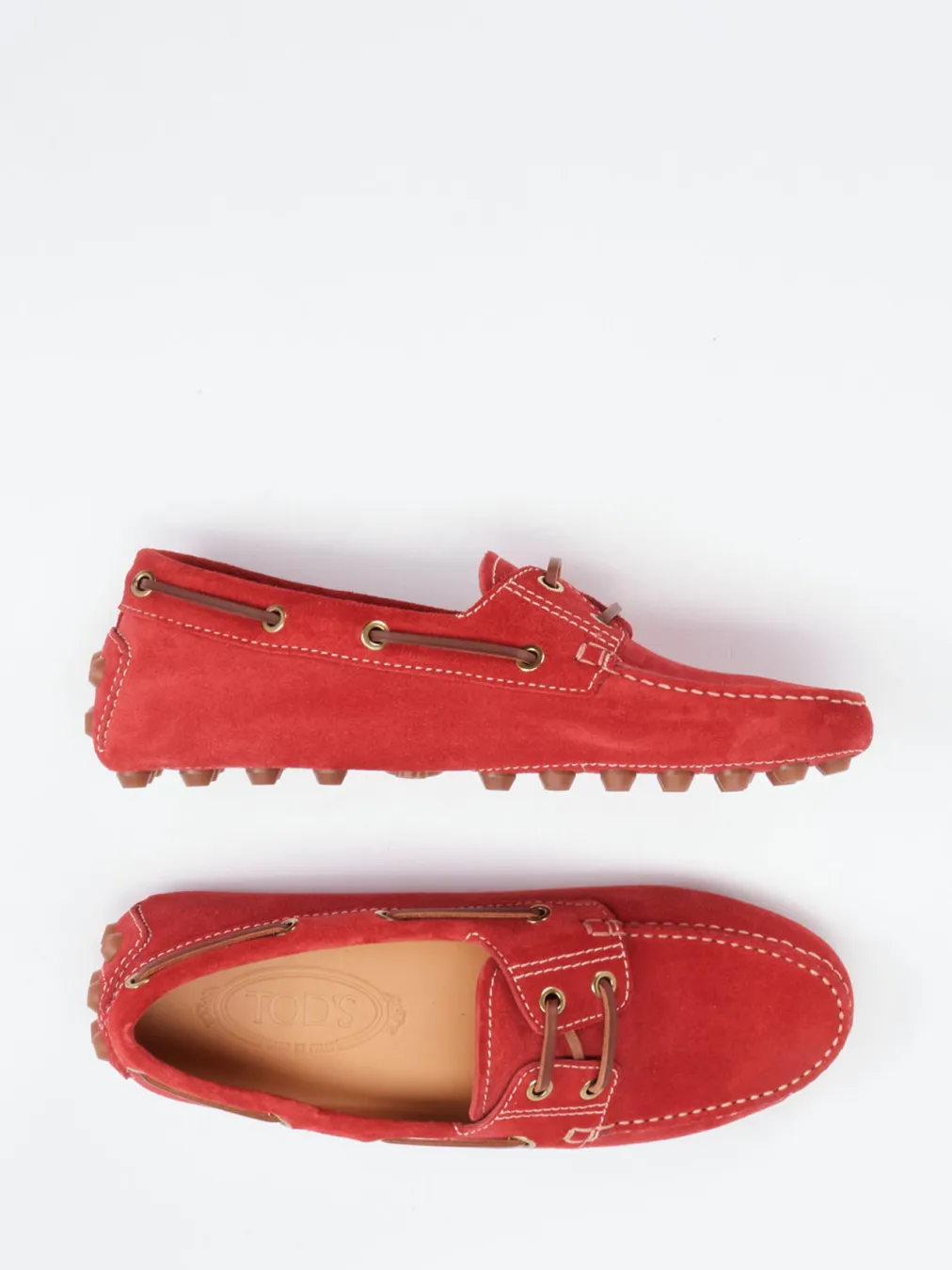 – Mokassin aus Veloursleder tomaten-Tod's Sale