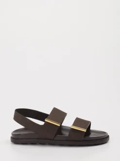 – Riemensandalen aus Leder Dunkel-Tod's Discount