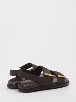 – Riemensandalen aus Leder Dunkel-Tod's Discount
