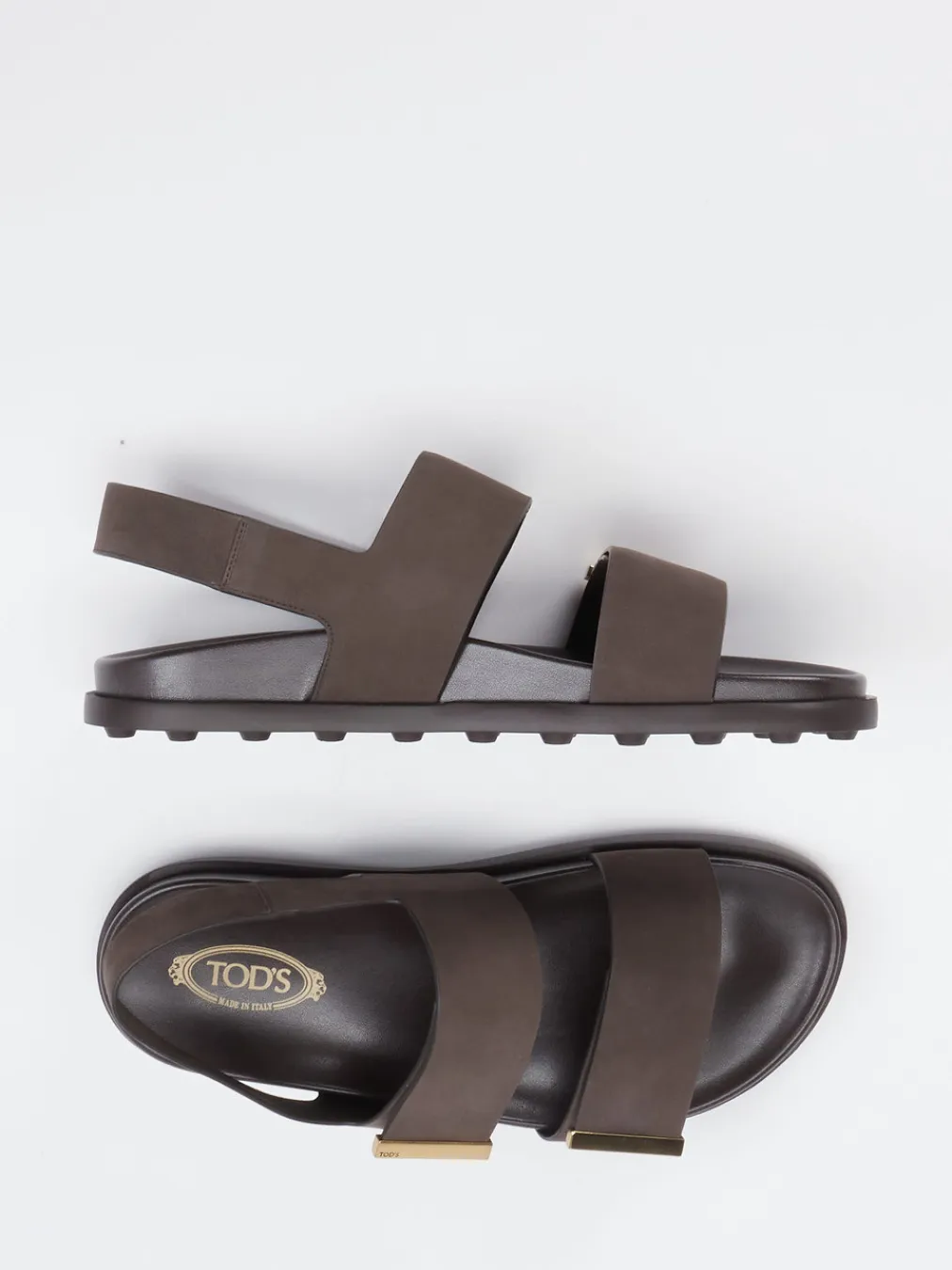 – Riemensandalen aus Leder Dunkel-Tod's Discount