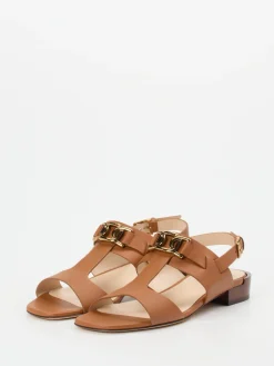 – Sandalen aus Kalbleder in Cognac-Tod's New
