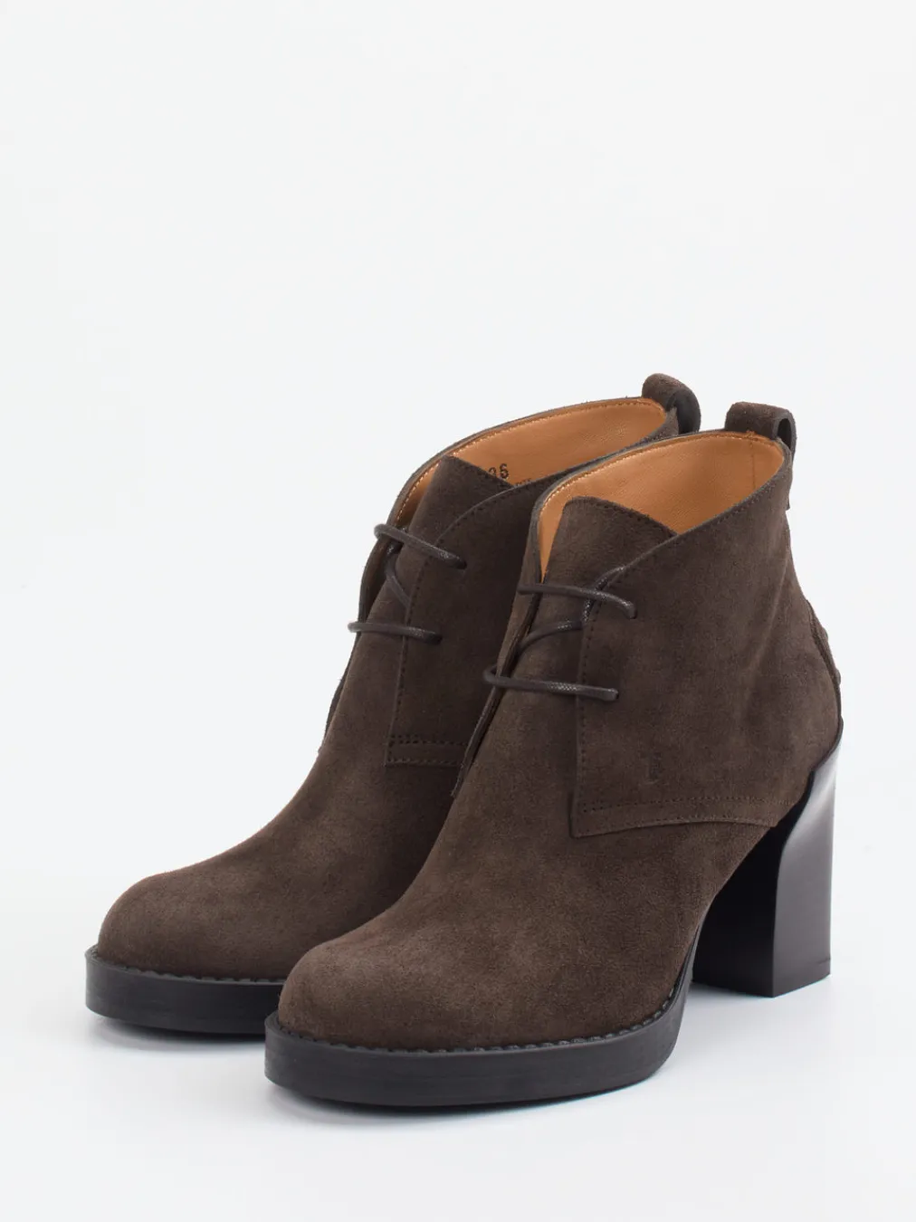– Schnür-Booties aus Veloursleder Dunkel-Tod's Outlet