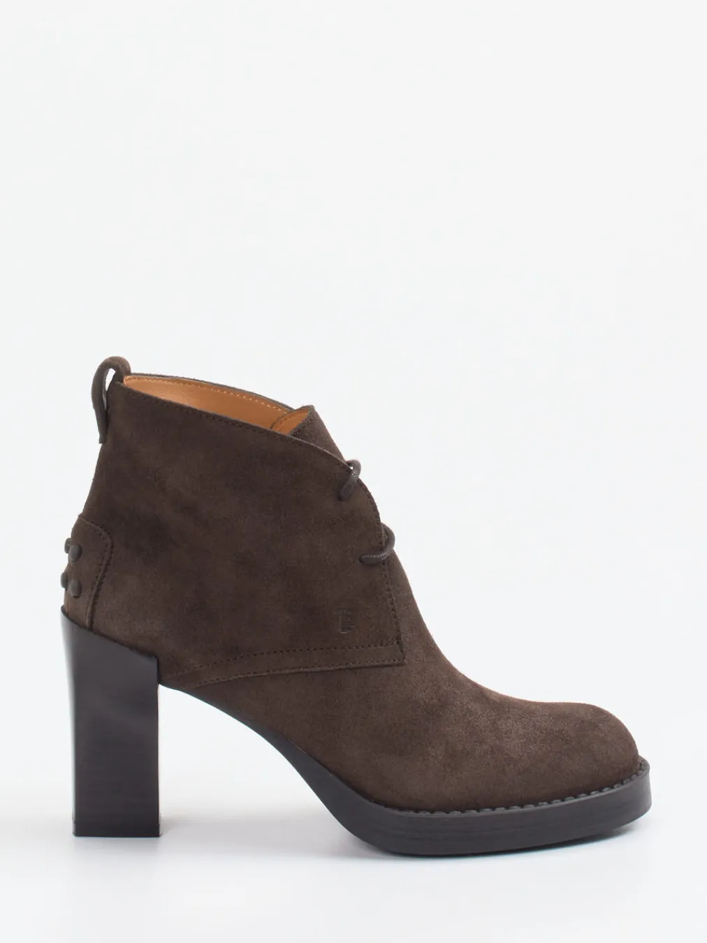 – Schnür-Booties aus Veloursleder Dunkel-Tod's Outlet