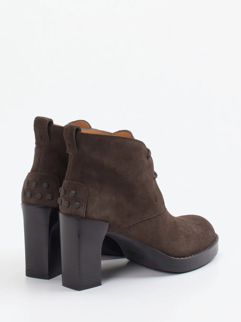 – Schnür-Booties aus Veloursleder Dunkel-Tod's Outlet
