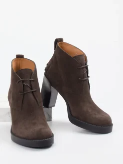 – Schnür-Booties aus Veloursleder Dunkel-Tod's Outlet