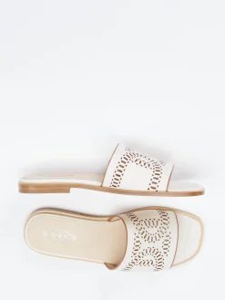 – Slides aus Kalbleder in Creme-Tod's Clearance