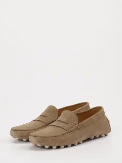 – Slipper aus Veloursleder in Taupe-Tod's Best