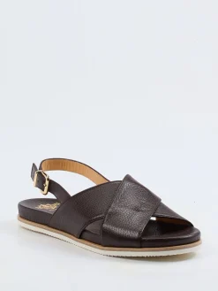 – Riemensandale aus Hirschleder dunkel-Truman's Best