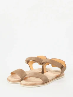 – Sandalen aus Veloursleder in Taupe-Truman's Hot