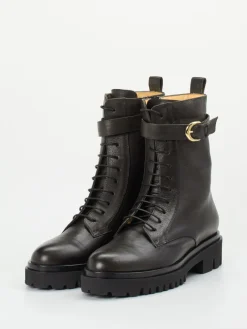 – Schnürboots aus Kalbleder in Dunkel-Truman's Discount