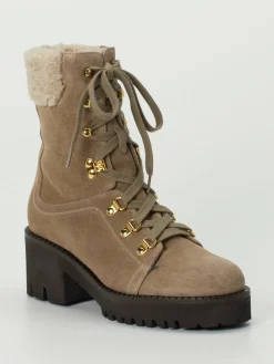 – Schnürboots aus Veloursleder beige-Truman's Outlet