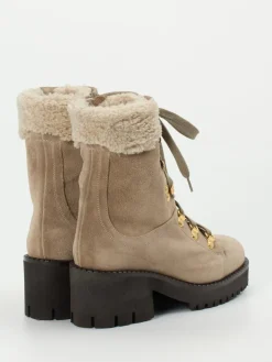 – Schnürboots aus Veloursleder beige-Truman's Outlet