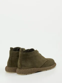 – Schnürstiefelette aus Veloursleder oliv-Truman's Outlet