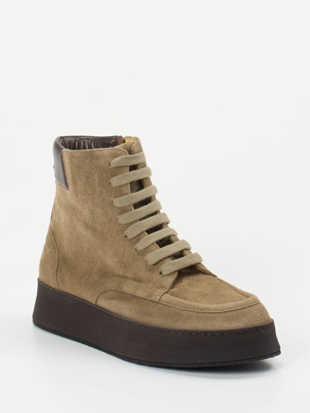 – Schnürstiefelette aus Veloursleder Sandbeige-Truman's Online