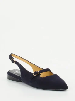 – Slingpumps aus Veloursleder Dunkel-Truman's Discount