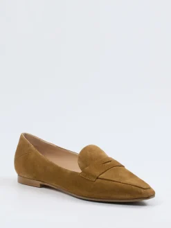 – Loafer aus Veloursleder Cognac-Unützer Outlet