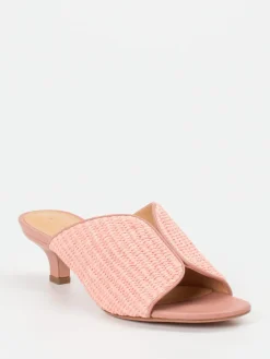 – Mules aus Kalbleder und Flechttextil-Unützer Clearance