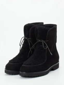 – Schnürstiefelette aus Veloursleder-Unützer New