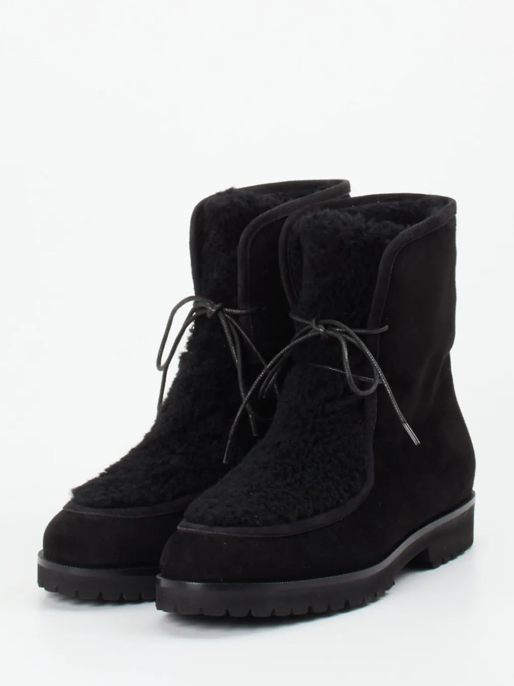 – Schnürstiefelette aus Veloursleder-Unützer New