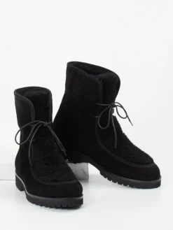 – Schnürstiefelette aus Veloursleder-Unützer New