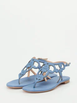 – Zehentrenner-Sandale aus Kalbleder jeans-Unützer Hot