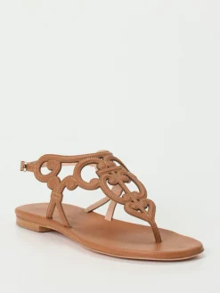 – Zehentrenner-Sandalen aus Kalbleder cognac-Unützer Hot