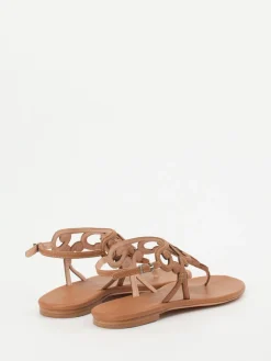 – Zehentrenner-Sandalen aus Kalbleder cognac-Unützer Hot