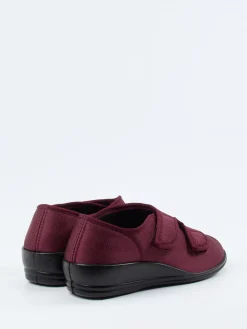 – Hausschuh aus Textil in Bordeauxrot-Varomed Clearance