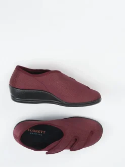 – Hausschuh aus Textil in Bordeauxrot-Varomed Clearance