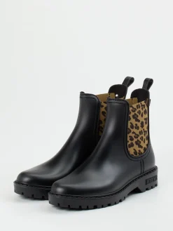 – Chelsea Boots aus Gummi mit Leoprint-Verbenas Hot