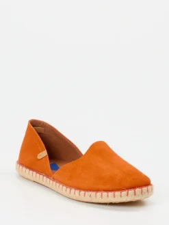 – Espadrilles aus Veloursleder Mandarine-Verbenas Hot