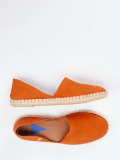 – Espadrilles aus Veloursleder Mandarine-Verbenas Hot