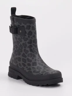 – Regenstiefel aus Gummi mit Leoprint-Verbenas