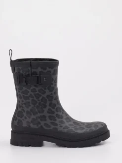 – Regenstiefel aus Gummi mit Leoprint-Verbenas