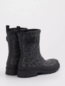 – Regenstiefel aus Gummi mit Leoprint-Verbenas