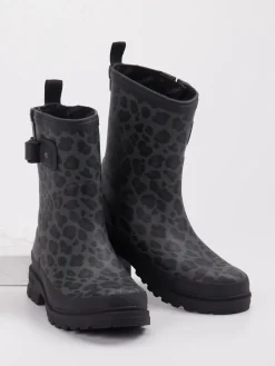 – Regenstiefel aus Gummi mit Leoprint-Verbenas