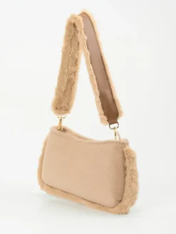 – Baguette-Bag aus Textil und Kunstfell-Viamailbag