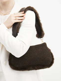 – Schultertasche aus Textil mit Kunstfell-Viamailbag Clearance