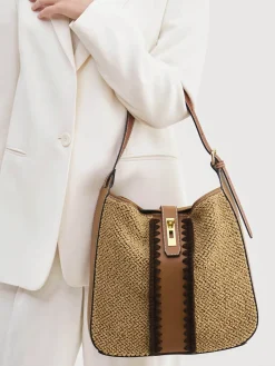 – Schultertasche aus Bouclé und Kunstleder-Viamailbag Outlet